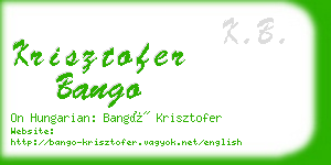 krisztofer bango business card